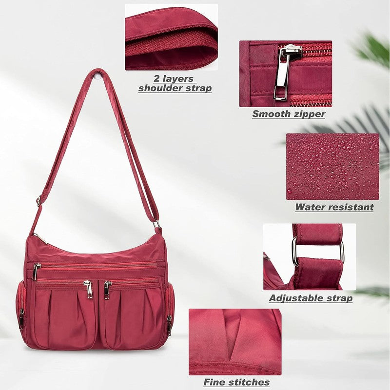 Women Crossbody Bag Waterproof Nylon Lightweight Shoulder Travel Purse Handbag5