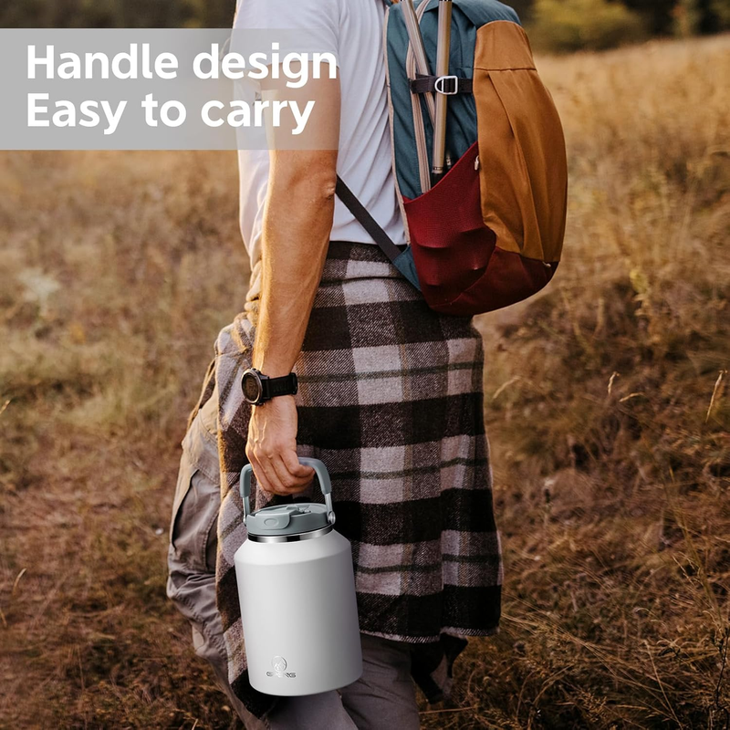 40oz Stainless Steel Tumbler with Handle Straw Lid Insulated Travel Mug1