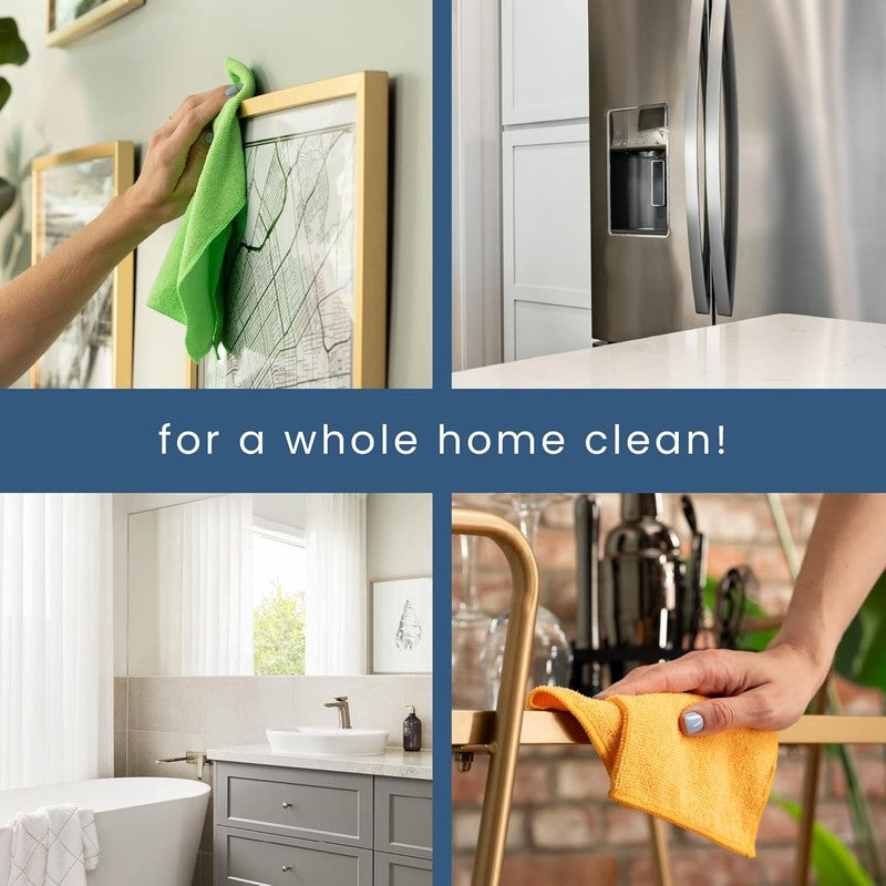 150 Pack Microfiber Cleaning Cloth, Bulk Towels for Home, Reusable Microfiber To4