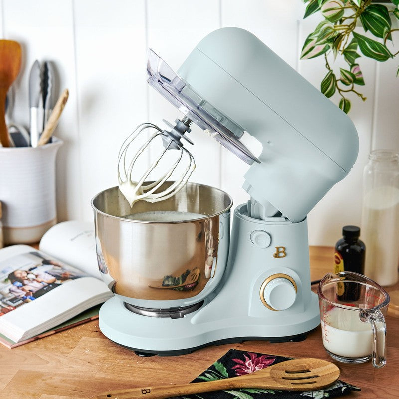 3.5 Qt Tilt Head Stand Mixer Hydrangea w/ Flat Beater Dough Hook & Whisk2