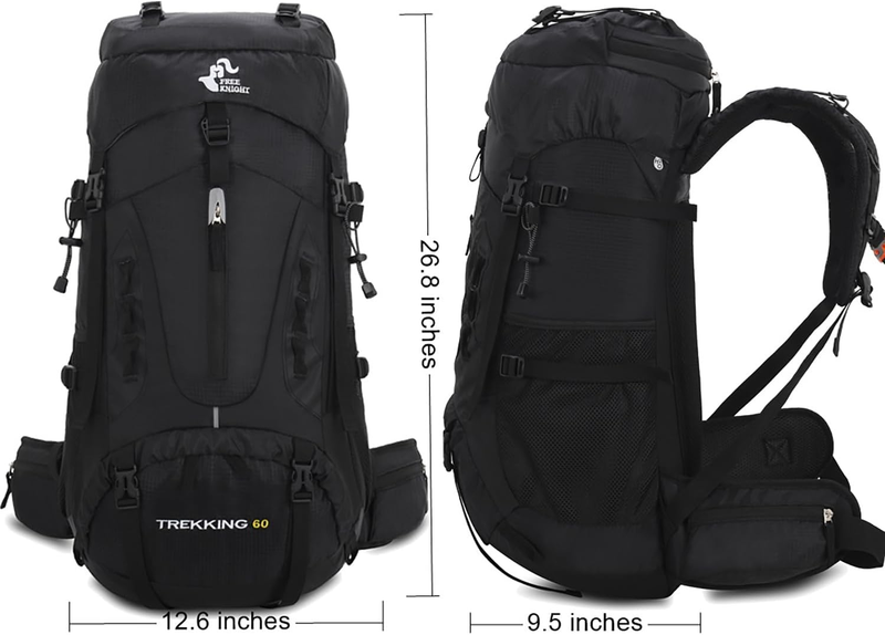 60L Hiking Backpack Waterproof Camping Travel Daypack w/ Rain Cover1