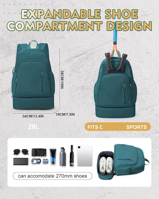 Gym Backpack for Women w/ Shoe Compartment Wet Pocket Travel Sports Bag2