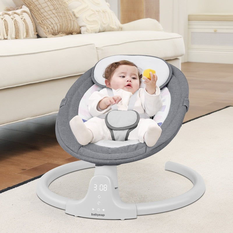 Baby Swing for Infants Motorized Swing w/ Music Speaker Remote Control Gray5
