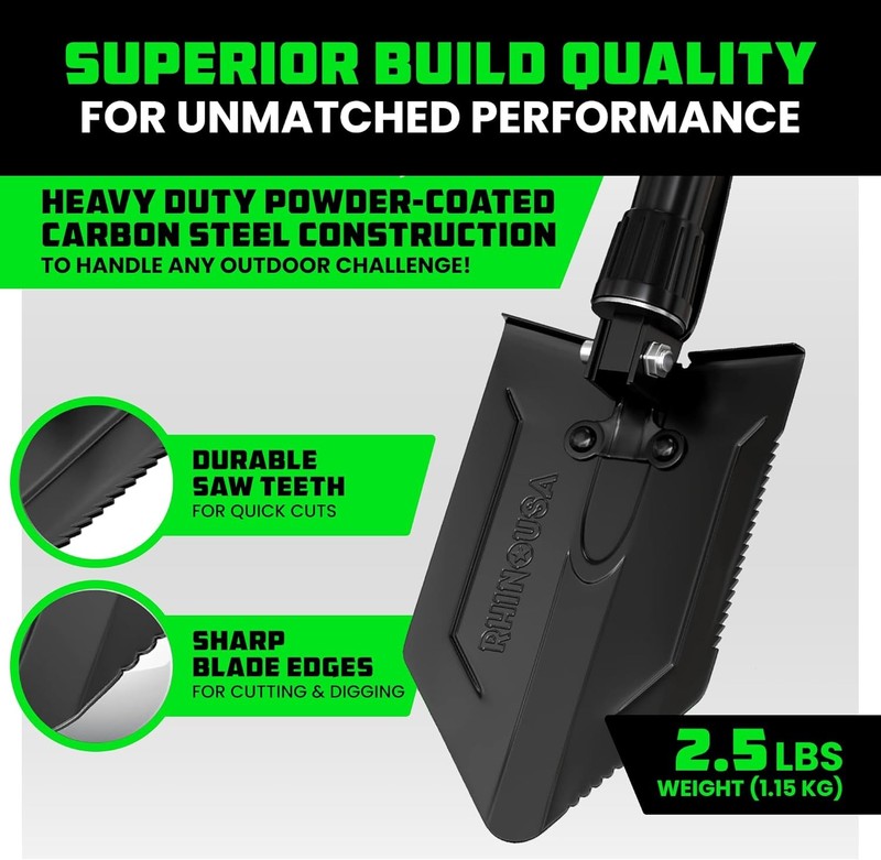 Folding Survival Shovel with Pick Heavy Duty Camping Entrenching Tool1