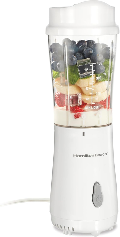 Portable Blender 14Oz BPA Free Cup & Lid, Stainless Steel Blades, White 51101V10