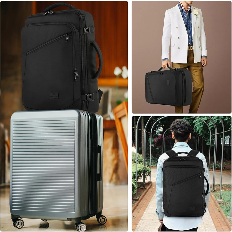 40L Travel Backpack Carry On Expandable Flight Approved Bag Black5
