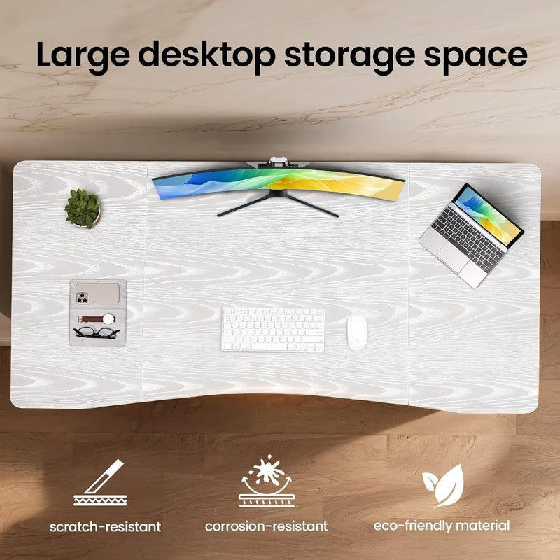 63x28 Electric Standing Desk Sit Stand Home Office Computer Table White6