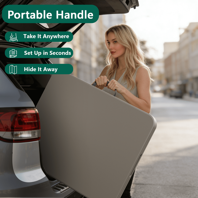 6Ft Folding Table, Portable Camping Table with Handle, Durable and Anti-Fouling2