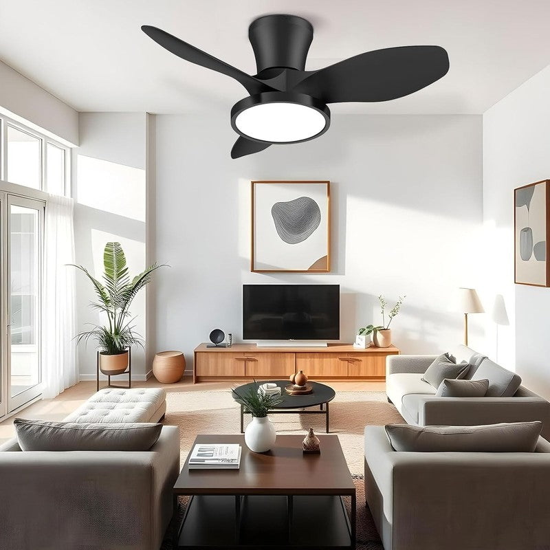 Quiet Ceiling Fan with LED Light DC Motor 32 Inch Large Air Volume Remote Contro7