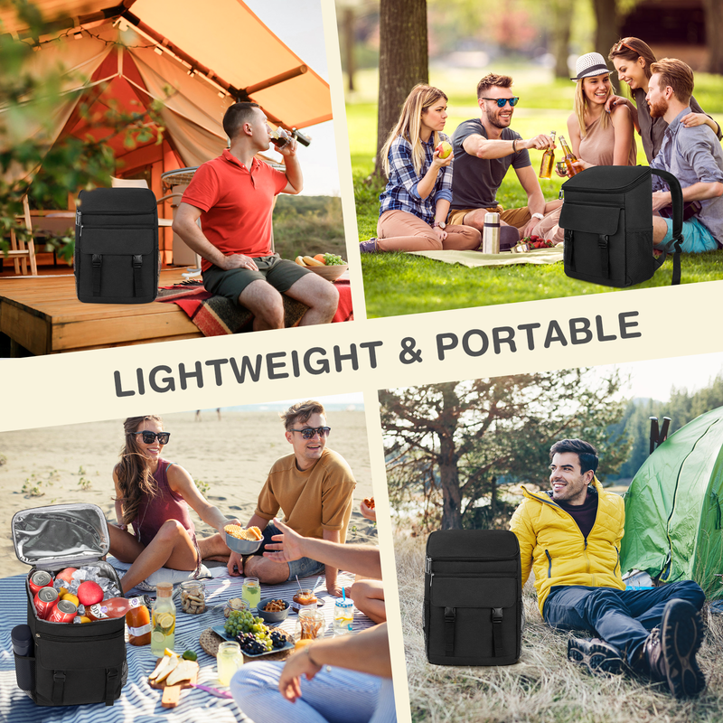 35 Can Cooler Backpack Insulated Leakproof Thermal Travel Bag Black5
