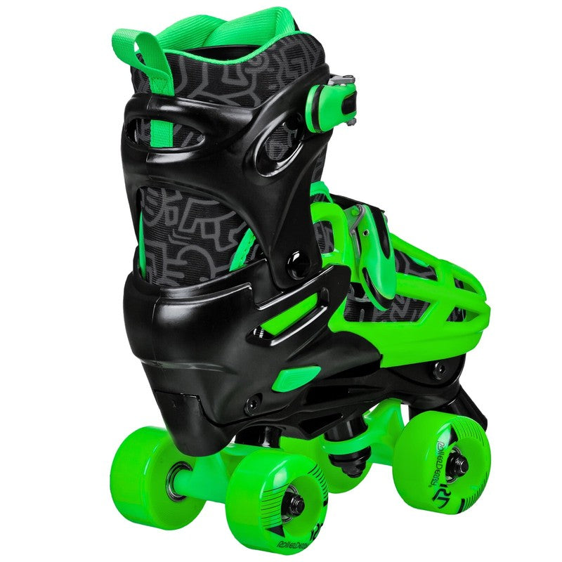 Boys 2-In-1 Roller/Inline Skates Black/Green, Size 3-64
