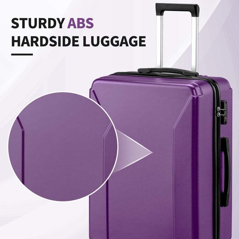 3-Piece Luggage Set with 8 Packing Cubes, Hard Shell Suitcases with Spinner Whee8