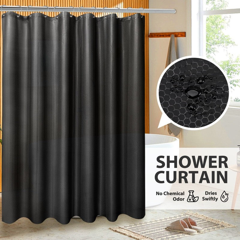 19 Pcs Black Bathroom Accessories Sets with Shower Curtain, Specially Designed f5
