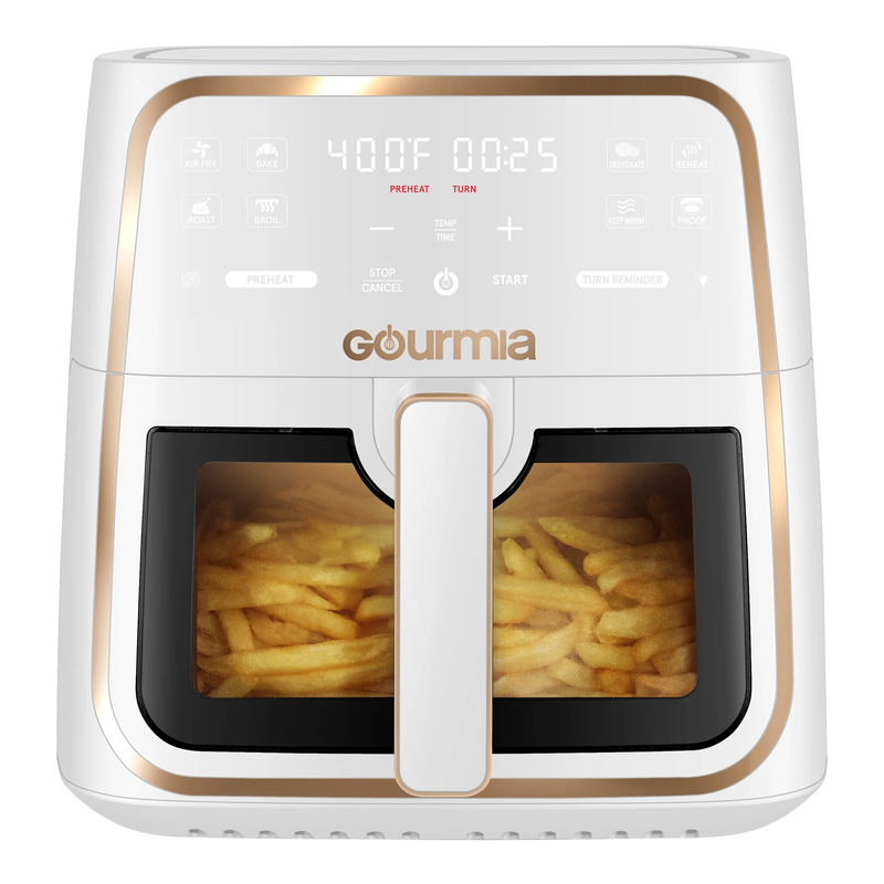 8 Quart Digital Window Air Fryer, with 8 One Touch Functions, White3