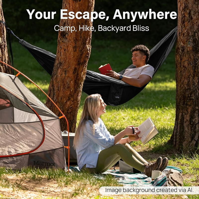 Portable Camping Hammock w/ Tree Straps & Carry Bag Outdoor Travel Hiking5