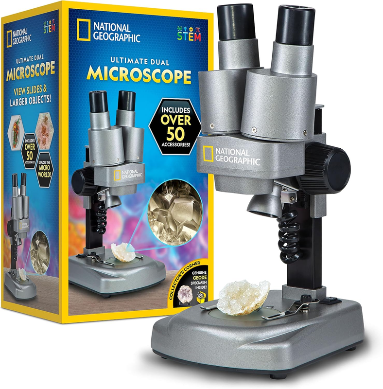 Kids Microscope Kit NG Dual LED 50+ Pc Science Kit w/Prepared & DIY Slides0