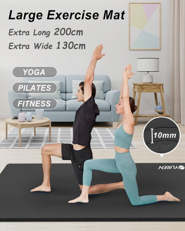 Large Workout Mat 78"X51" 10Mm Thick NBR Foam Exercise Mat for Home Gym Yoga Pil2