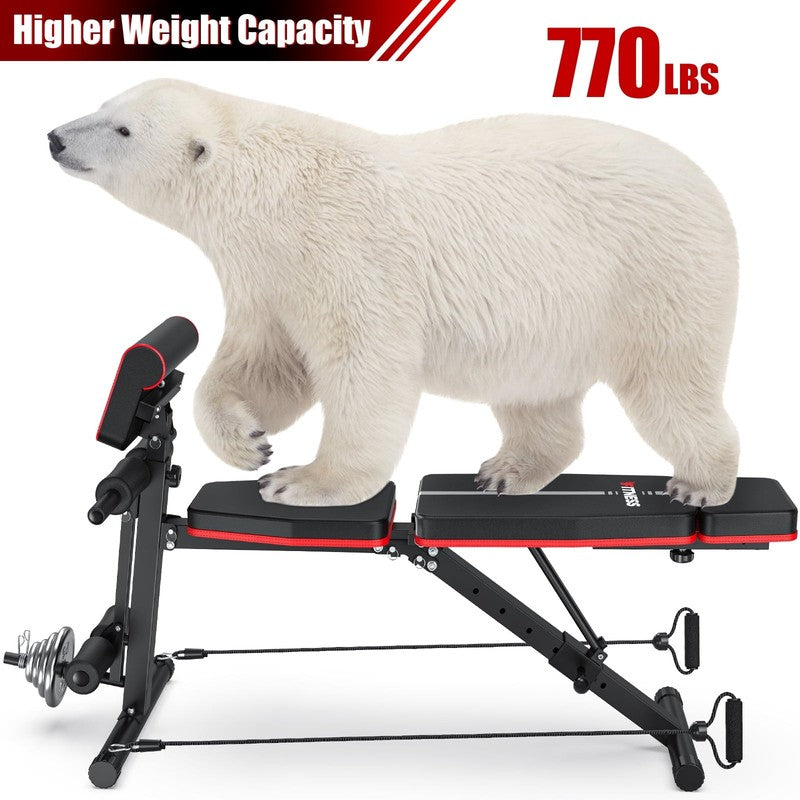 Heavy Duty Adjustable Weight Bench, 770 lbs Capacity, Foldable & Headrest4