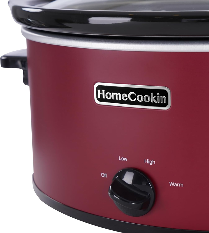 7Qt Oval Slow Cooker Manual 3-Setting Red Stainless Steel Warmer1