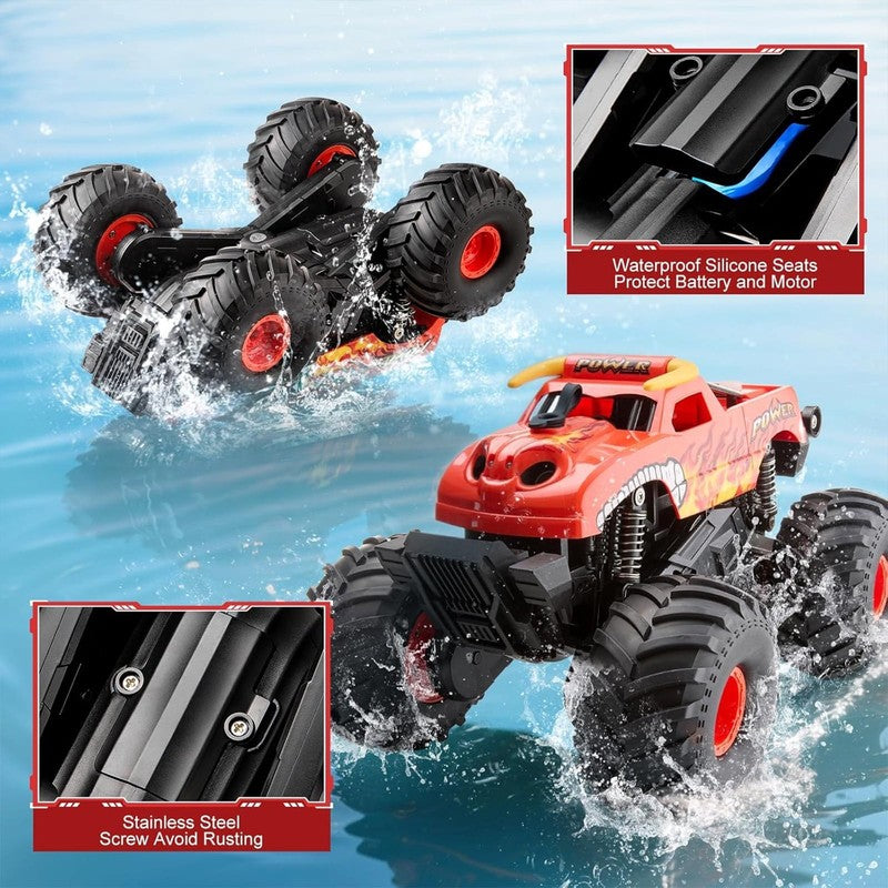 1:16 Waterproof Remote Control Monster Truck - 4WD Amphibious All Terrain RC Car5