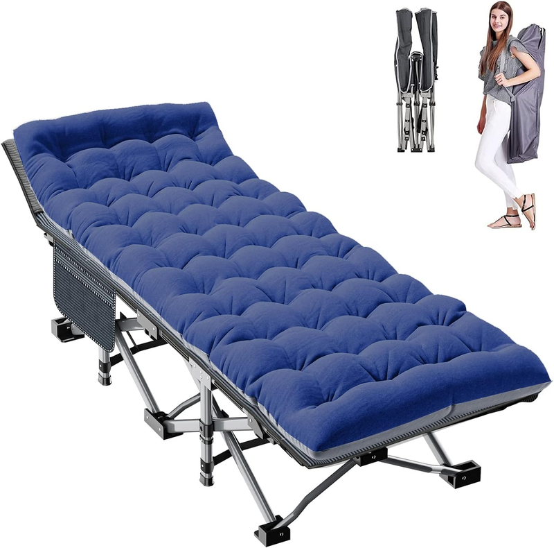 Camping Cot 28" Extra Wide Heavy Duty 1200D Oxford Folding Bed w/ Mat Carry Bag11