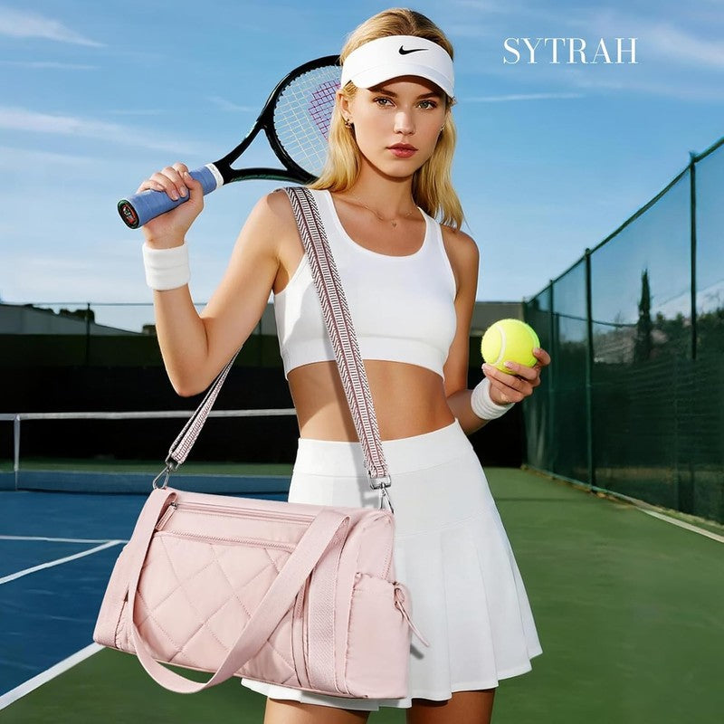 Gym Bag Women Duffle Weekender Travel Tote Wet Pocket Sports Dance Pink7