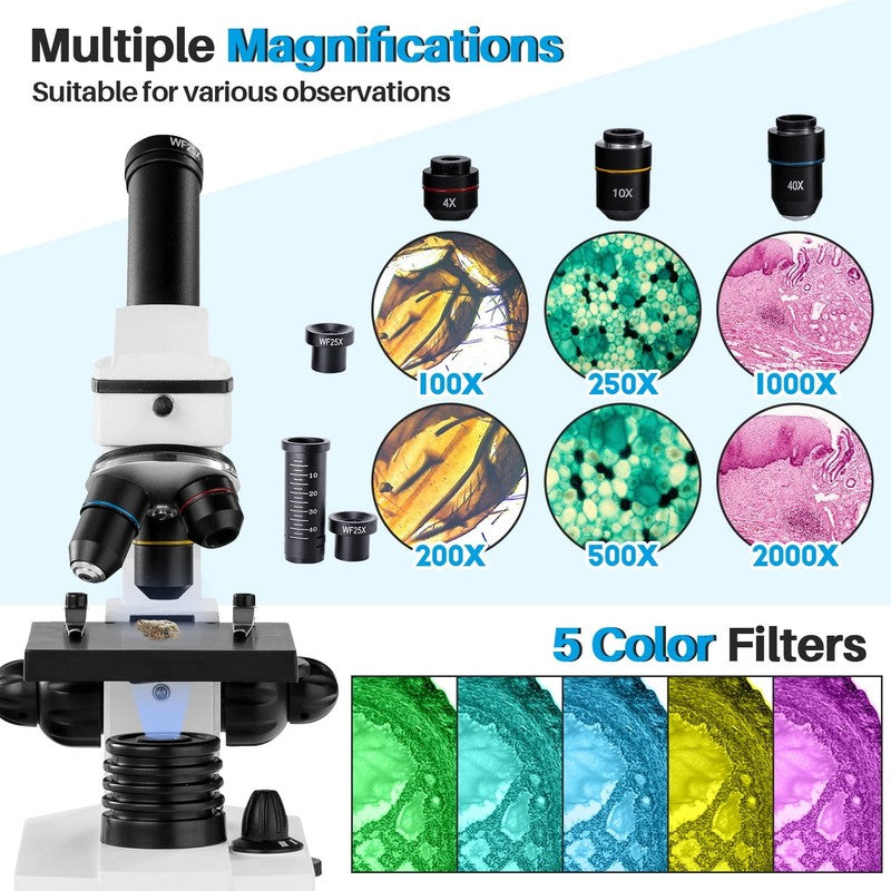 Biological Microscope 100X–2000X for Kids & Adults – High Power5