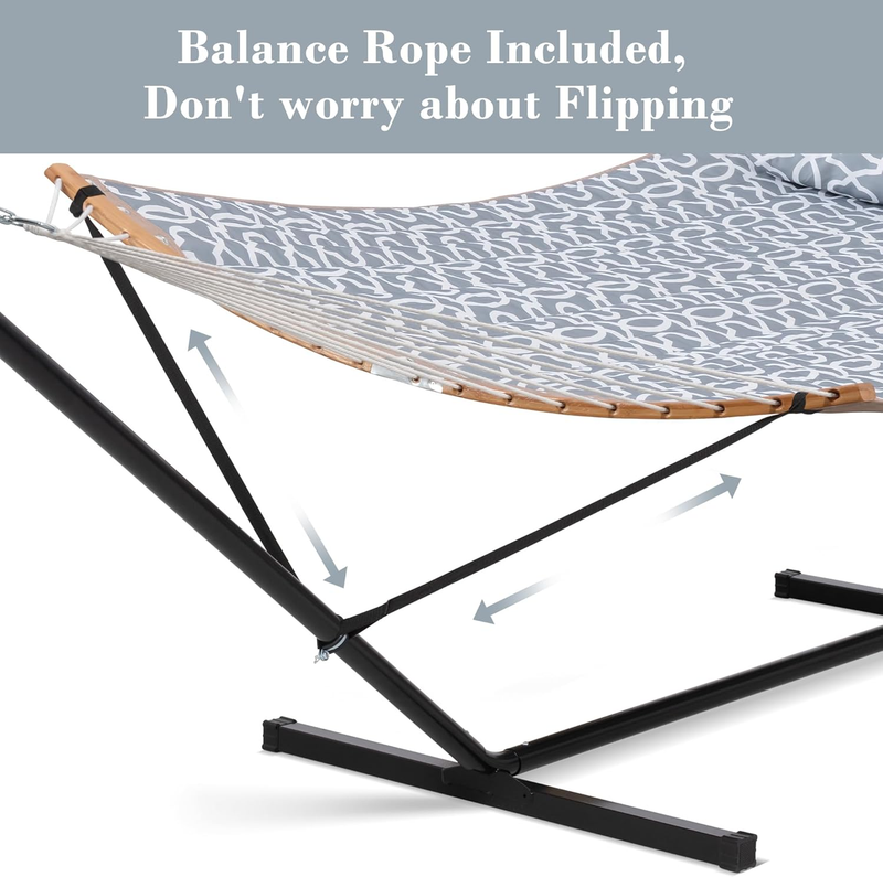 Freestanding Hammock with Stand 450lb Capacity Frame Outdoor Grey3