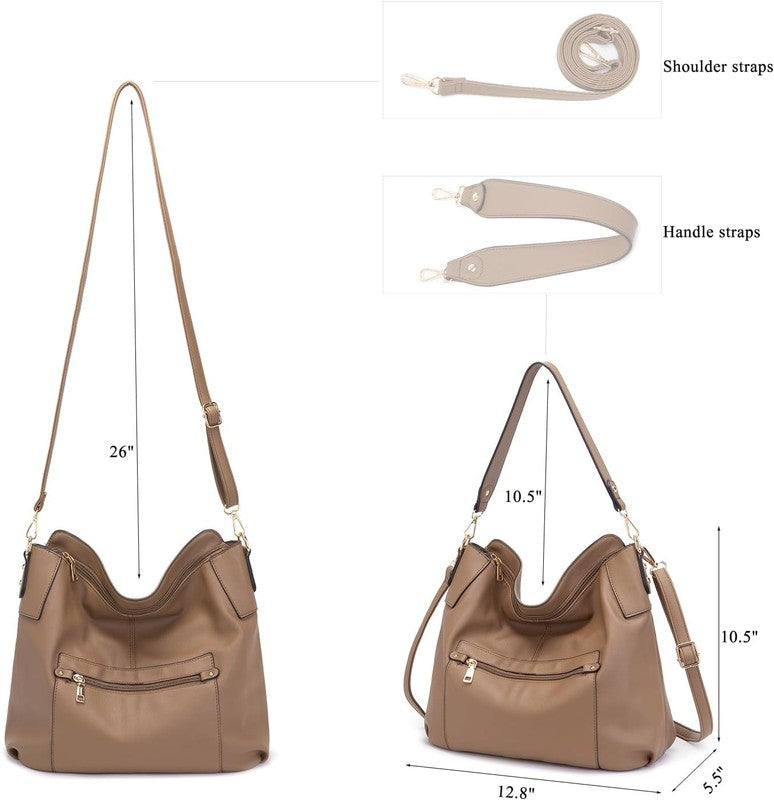 Women Large Crossbody Bag Shoulder Handbag Purse Wallet Set Hobo Tote5