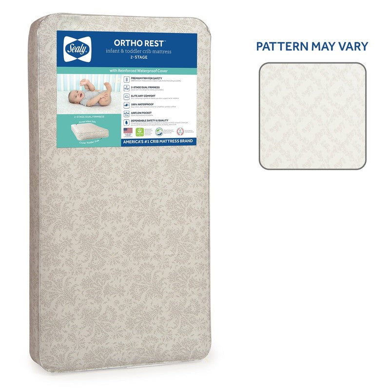 Rest Premium 2 Stage Crib Toddler Mattress 150 Coil Innerspring Gray2