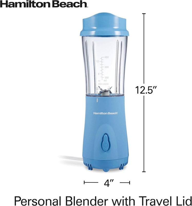 Portable Blender 14Oz BPA Free Cup & Lid, Stainless Steel Blades, Blue 511727