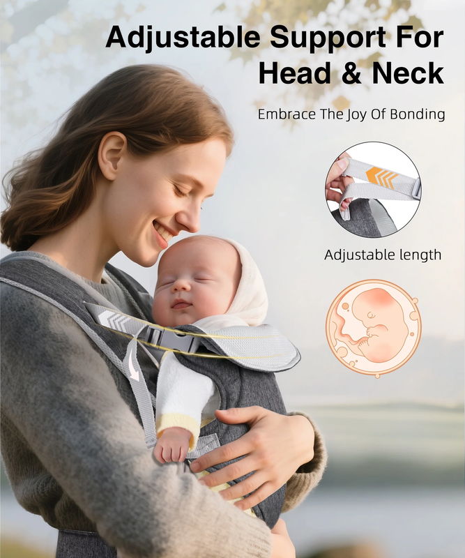 Baby Carrier, Convertible Soft & Cool Baby Carrier, 4-Position, Gray, for Child,2