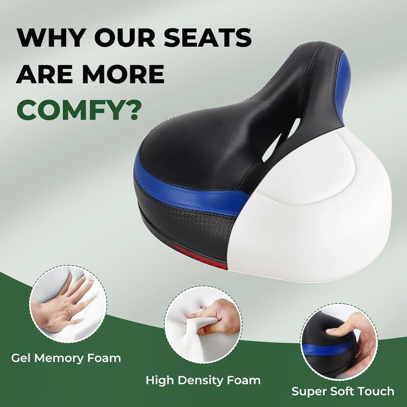 Memory Foam Bike Seat Cushion Men Women Waterproof Wide Saddle Universal Fit1
