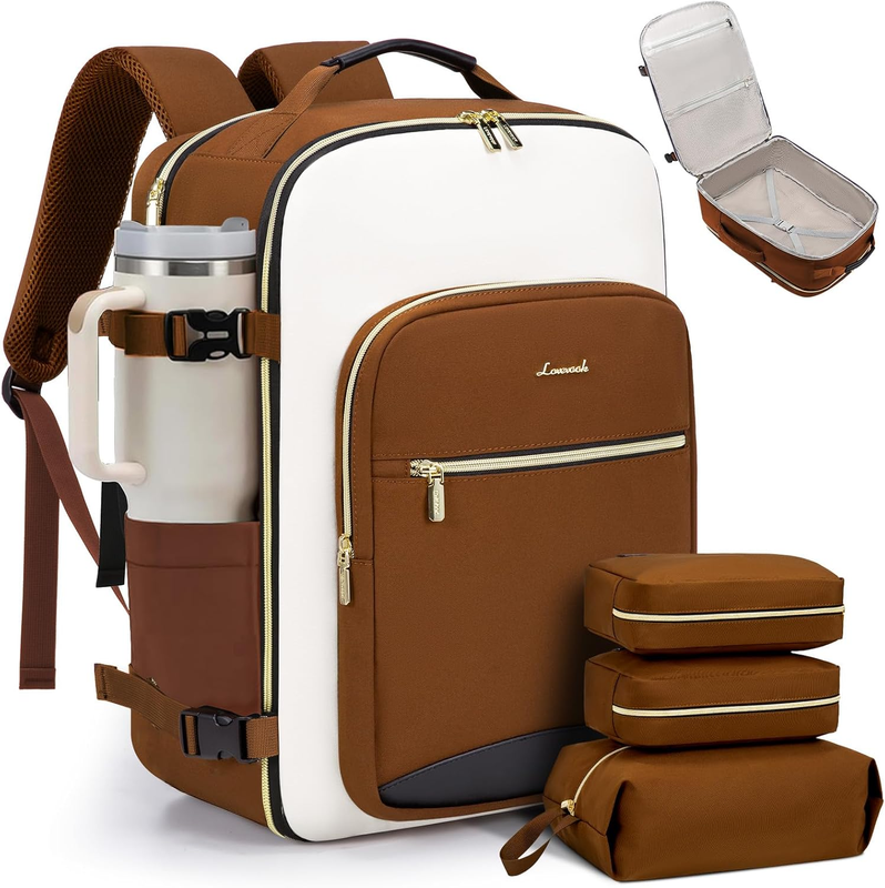40L Travel Backpack Carry On TSA Approved 17in Laptop 3 Packing Cubes10