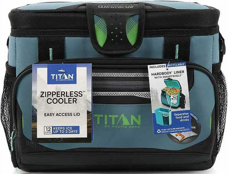 12 Can 8 QT Capacity Zipperless Soft Cooler, Bali Green5