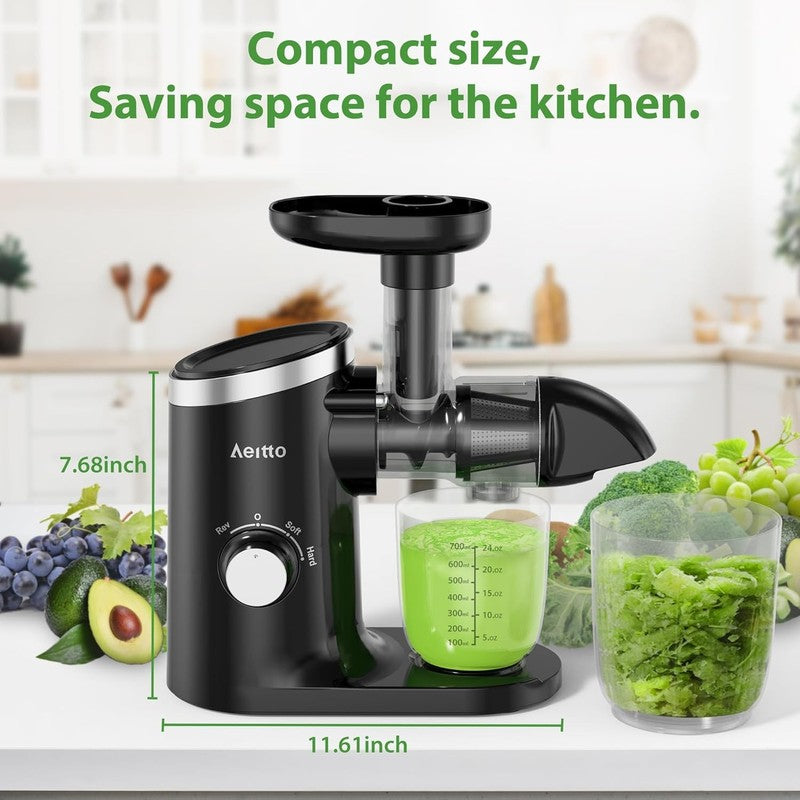 Quiet Cold Press Juicer with Reverse Function & Easy Clean Brush5