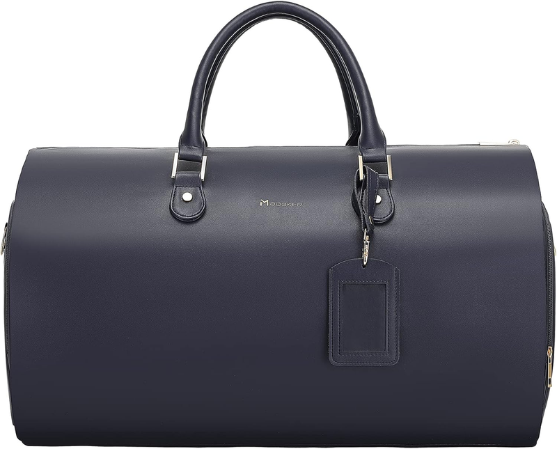 Women PU Leather 2in1 Garment Duffle Bag Blue Hanging Suit Travel Carry On7