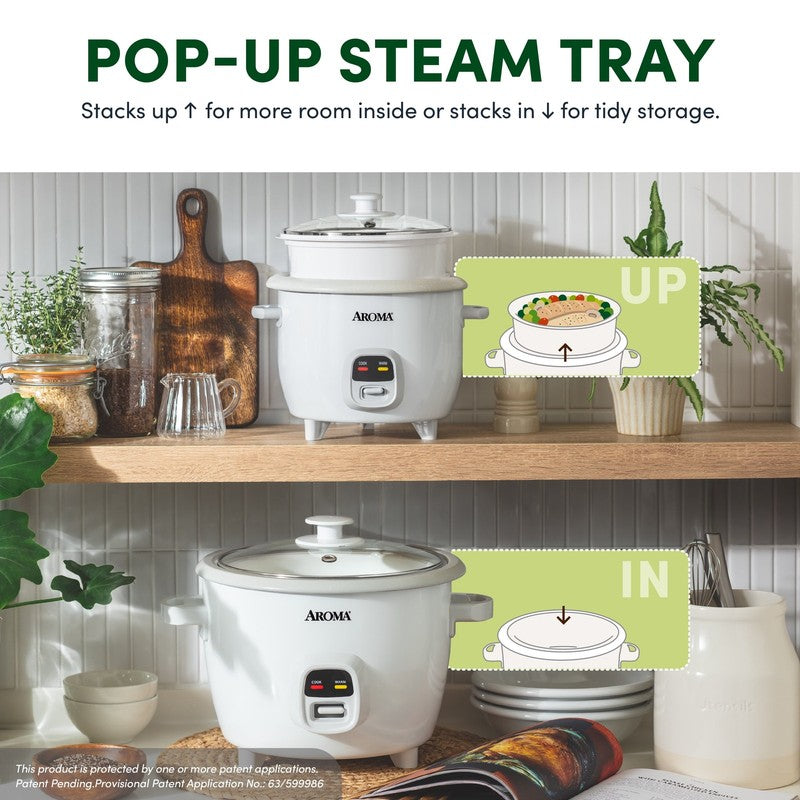 20-Cup Rice Cooker & Food Steamer Granite Ceramic Nonstick Tray White1
