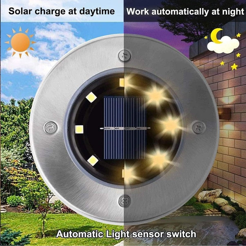 Solar Ground Lights, Waterproof Solar Garden Lights, Upgraded Outdoor Garden Wat2