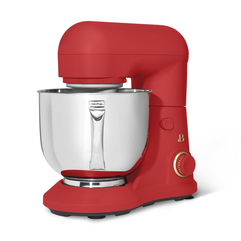 Beautiful 5.3 QT Stand Mixer w/ Flat Beater, Dough Hook by Drew Barrymore Red7