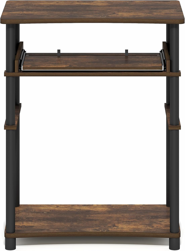 23.6in Gaming Desk Keyboard Tray Computer Desk Amber Pine Home Office7