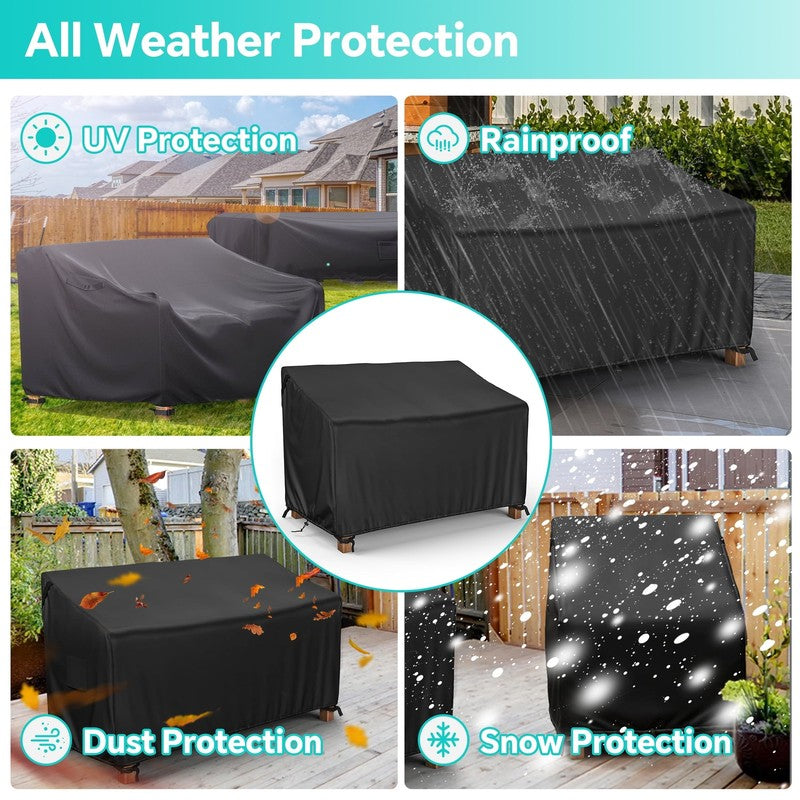 Waterproof Patio Sofa Cover 80"x37"x30" for 3 Seater Outdoor Loveseat5