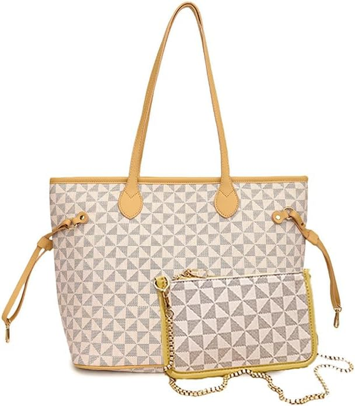 Women PU Leather Tote Bag 2-Pcs Fashion Hobo Shoulder Bags w/ Coin Purses9