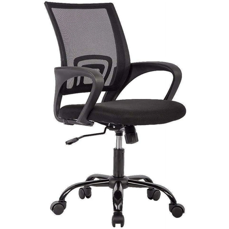 Ergonomic Home Office Chair, Adjustable Lumbar Support and Height, with Arms, Bl0