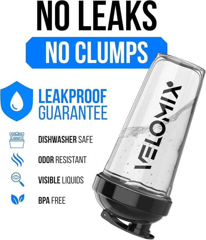-2 Pack- 28 Oz Protein Shaker Bottles for Protein Mixes - 2X Wire Whisk | Leak P2