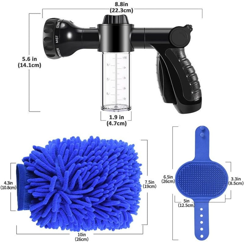 High Pressure 8-Way Garden Hose Nozzle for Watering, Cleaning & Pet Care6