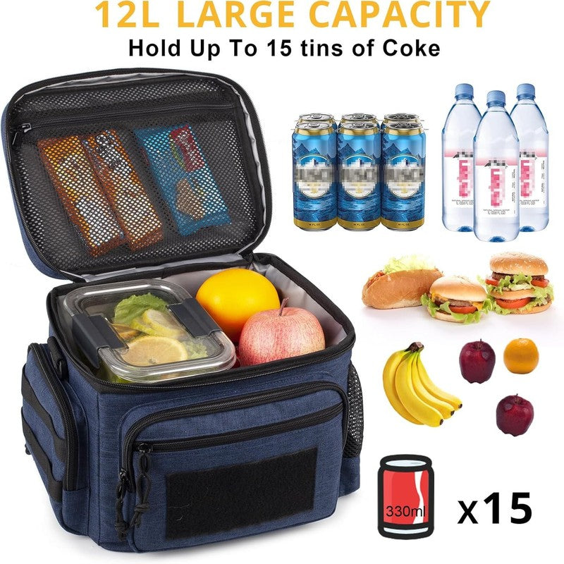 Tactical Lunch Box MOLLE Insulated Leakproof Cooler Bag Blue2