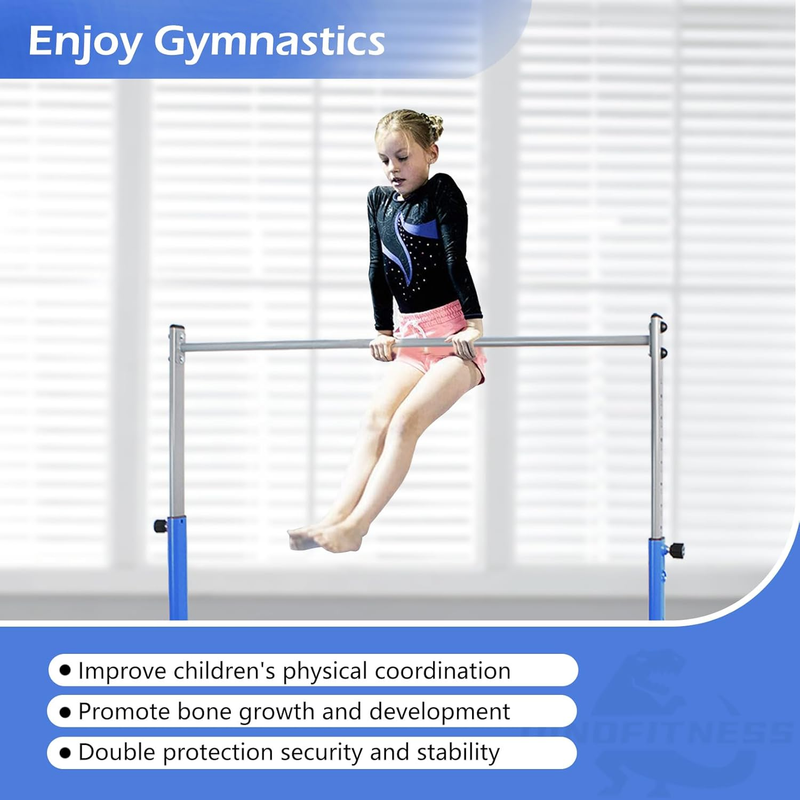 Kids Gymnastics Bar 11 Level Adjustable Thick Horizontal Bar Home Training5