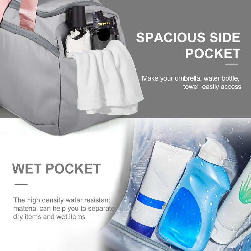 Travel Duffle Bag Gym Bags with Shoe Compartment Wet Pocket Waterproof for Weeke6