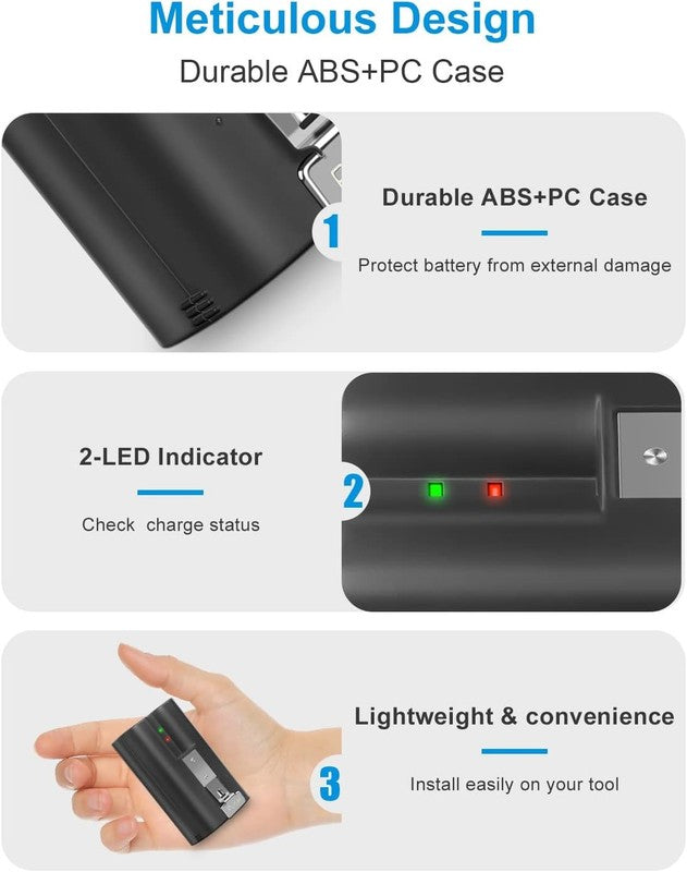 2 Pack Rechargeable Battery for Ring Doorbell, Camera & Spotlight Cam6